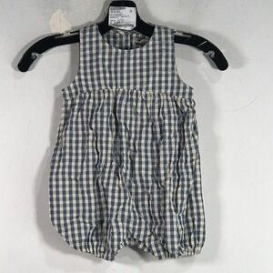 Konges Slojd Kim Romper, Toddler Girl's Size 12M - Captain Blue/Cream